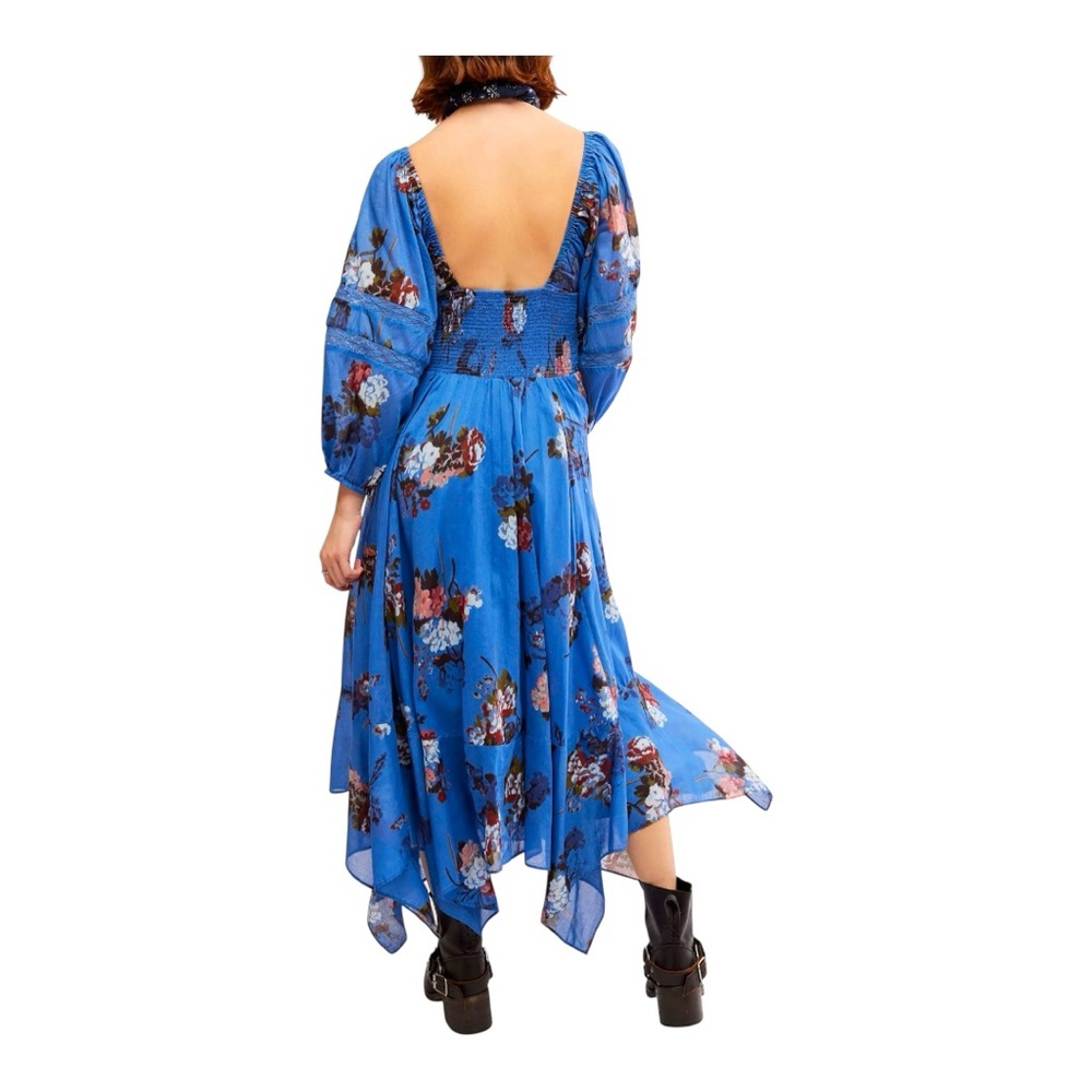 FREE PEOPLE Morning Glory Floral Smocked Long Sleeve Maxi Dress, Size S. - Picture 2 of 14
